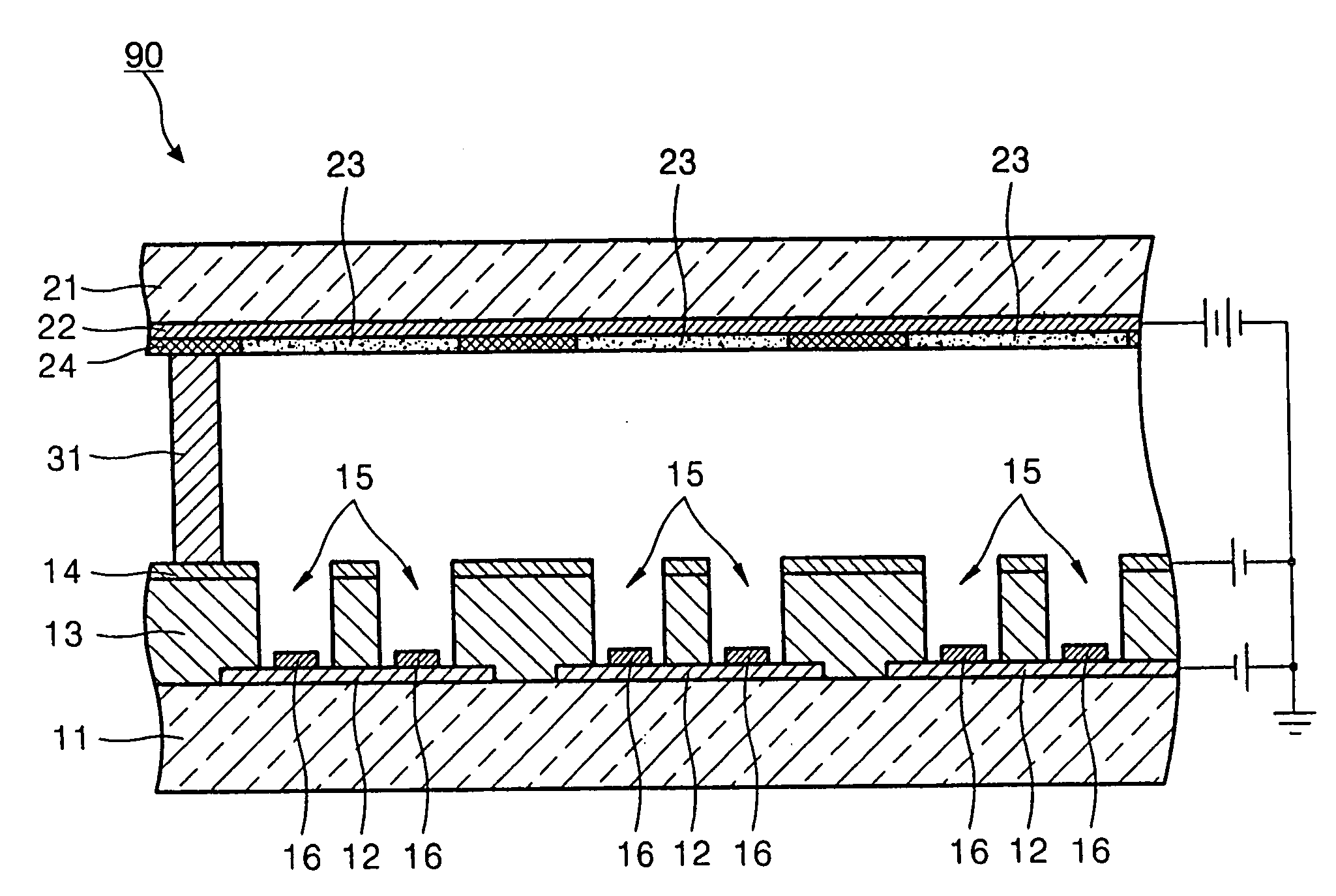 Field emission display having an improved emitter structure