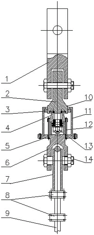 An anti-fall skip tail rope suspension device and tail rope anti-fall method