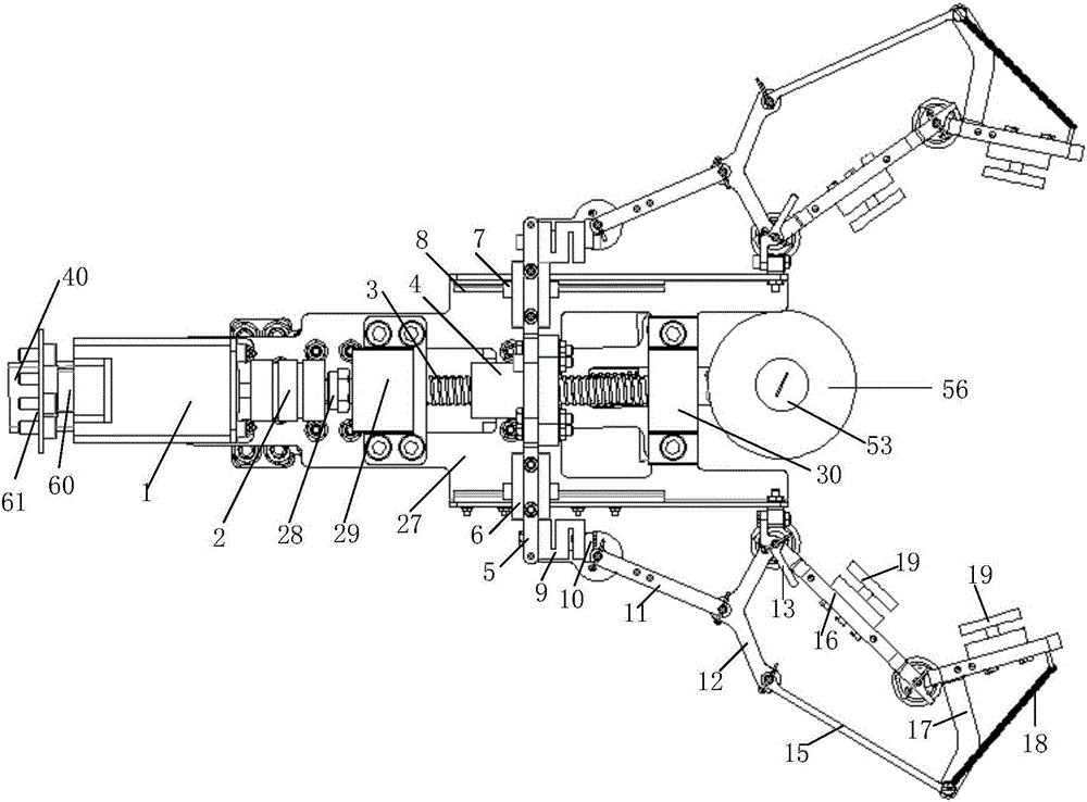 Clamping rotary cutting type underactuated two-finger grape picking device