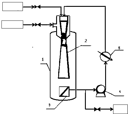 Jet type membrane reactor and method for preparing methylaniline by continuous catalytic hydrogenation