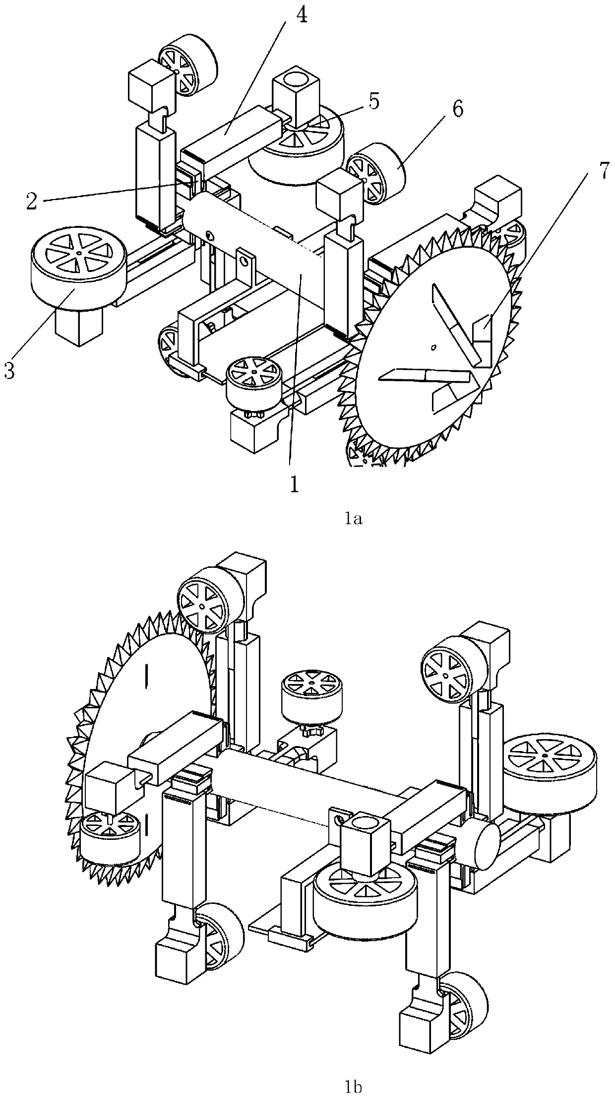 Adaptive pipe dredging robot