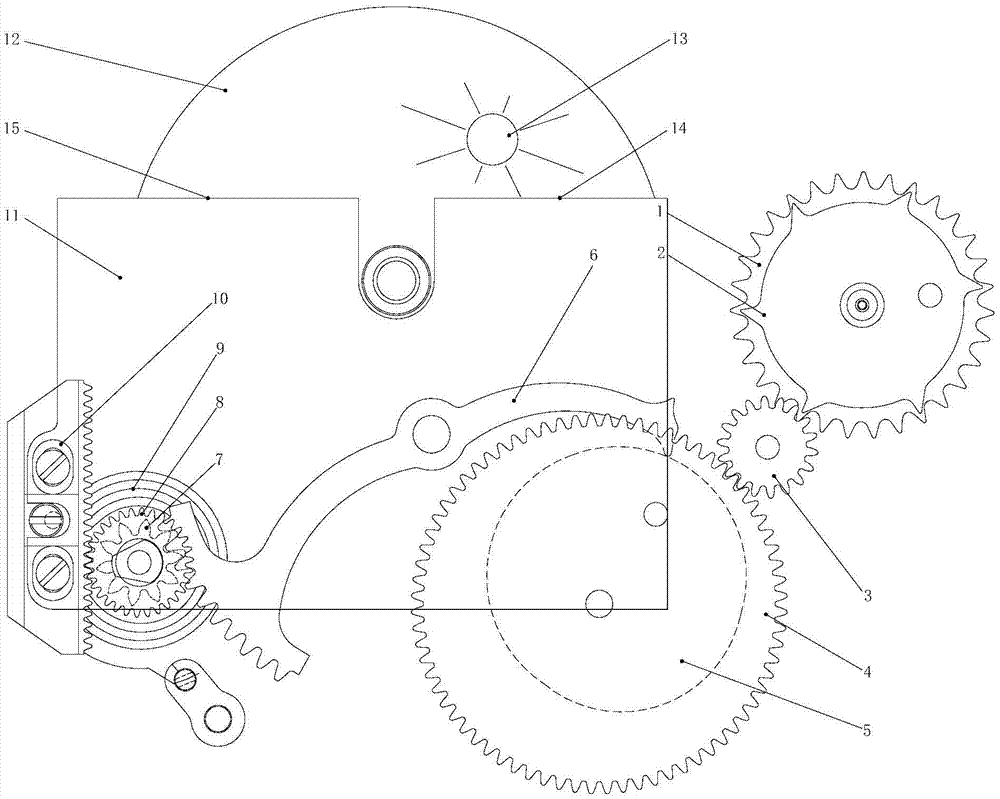 Solar orientation and sunrise and sunset display mechanism of watch