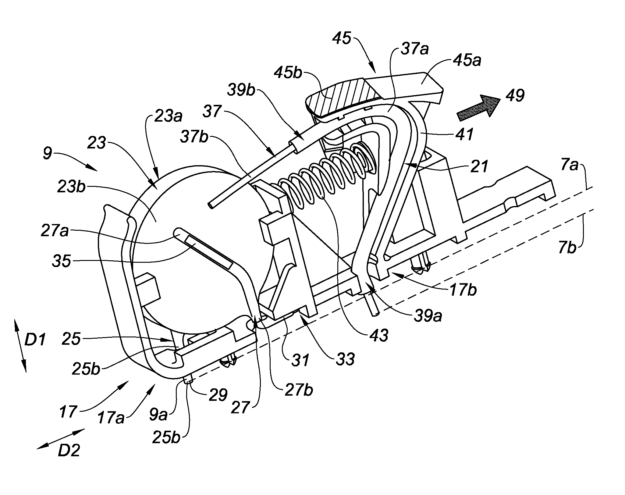 Disconnection indicator of an active component of a device for protecting an electrical installation