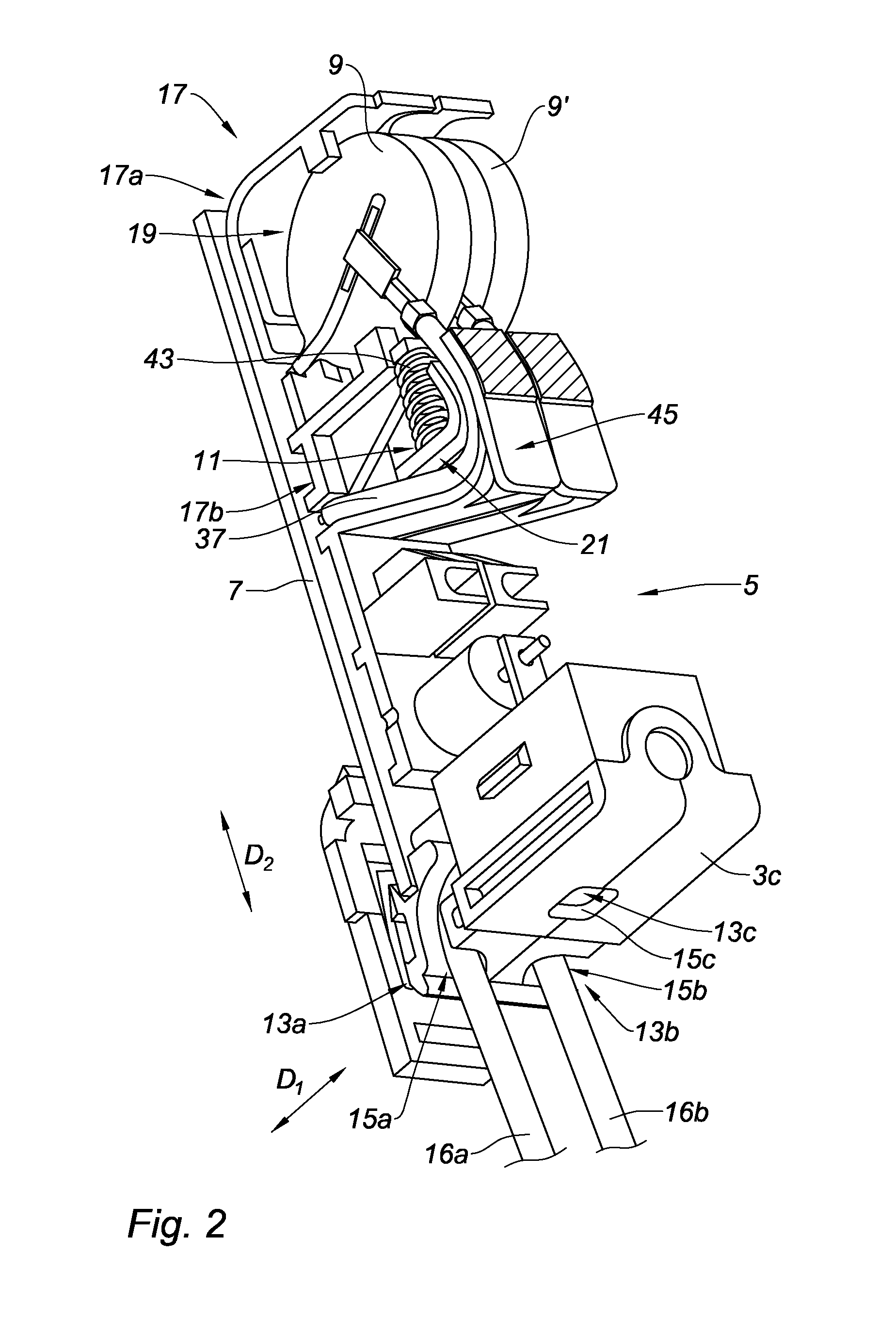 Disconnection indicator of an active component of a device for protecting an electrical installation