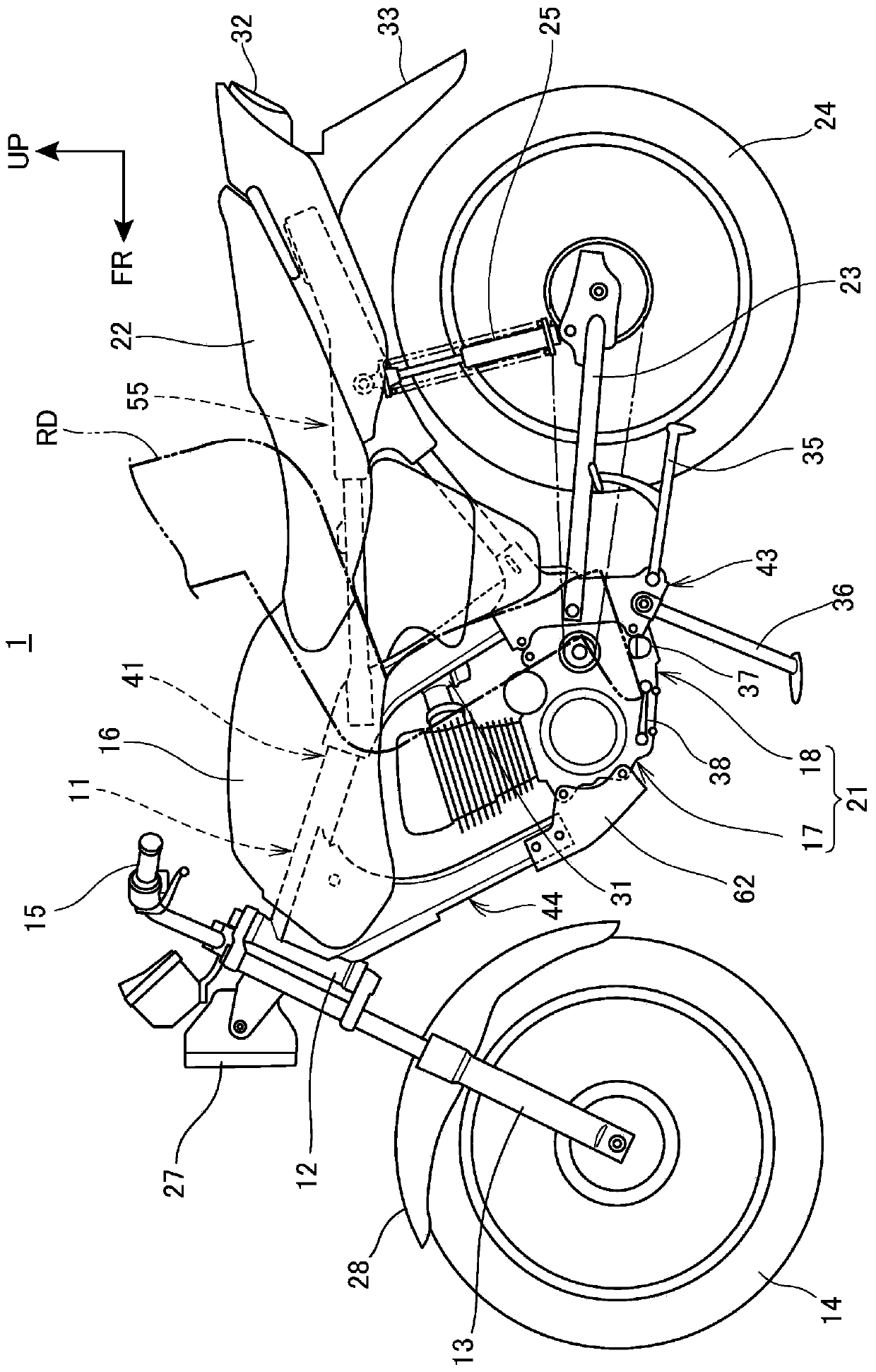 Body frame for saddle-riding vehicles