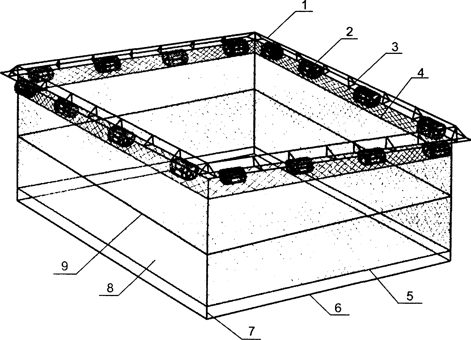 Method for making turbot cultivation net cage