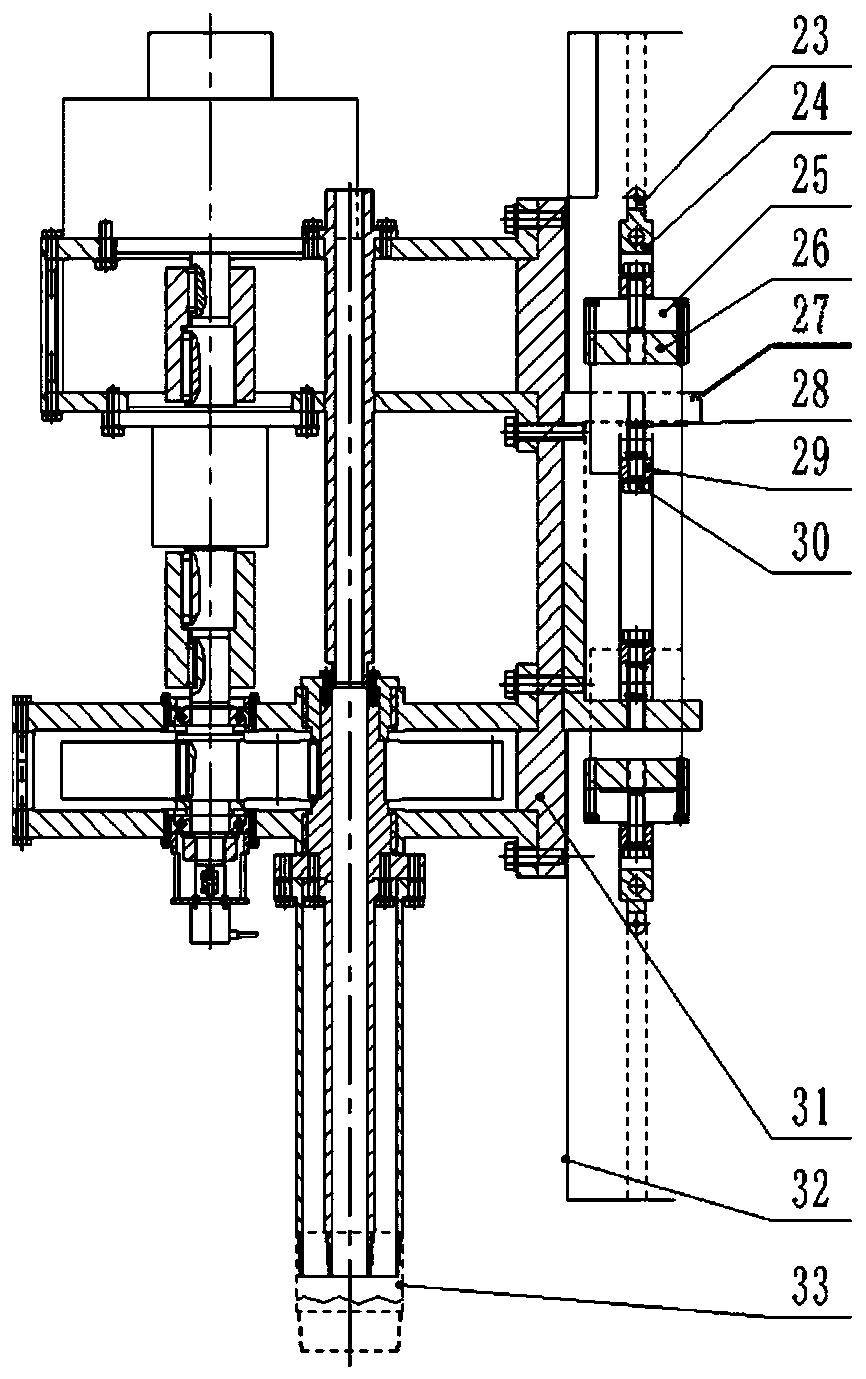 Hydraulic power head for core sampling drilling machine and core sampling drilling machine