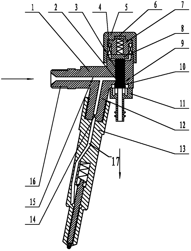 Electric control oil injector of diesel engine