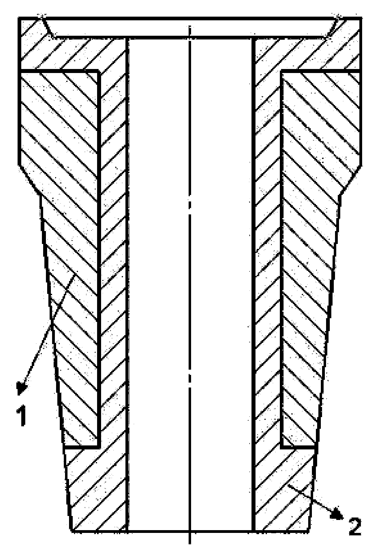 Steel ladle composite down nozzle and preparation method thereof