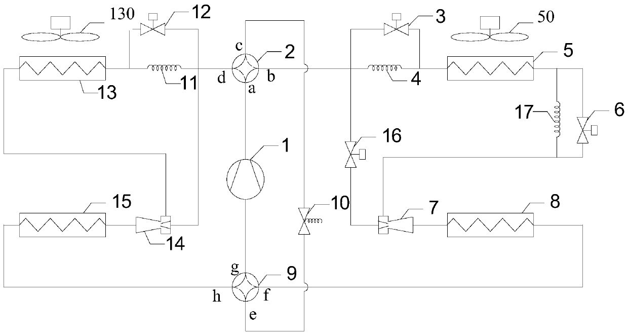 Spraying synergy electric car heat pump system