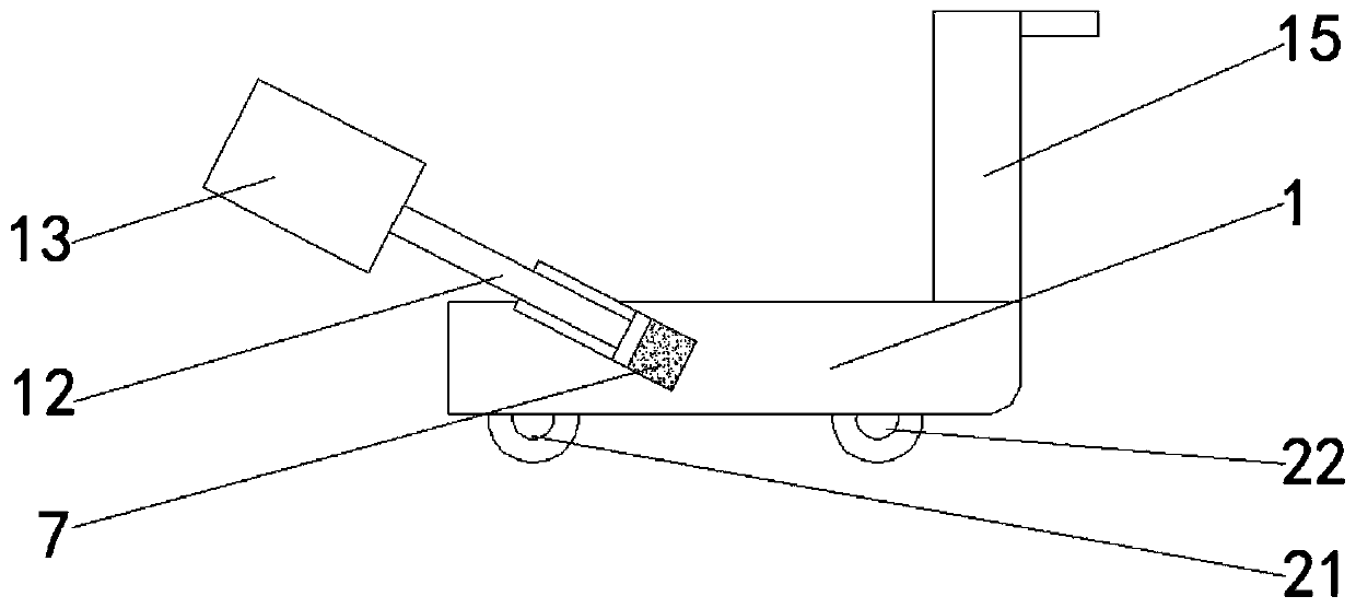 Short-distance transportation device stable in transportation and labor-saving in use for glass fiber reinforced plastic production