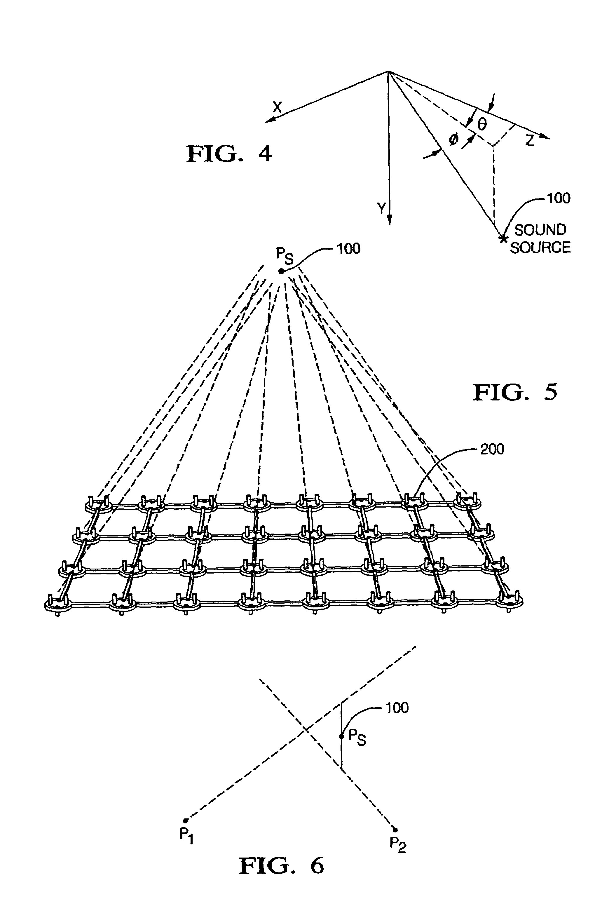 Sound source location and quantification using arrays of vector probes