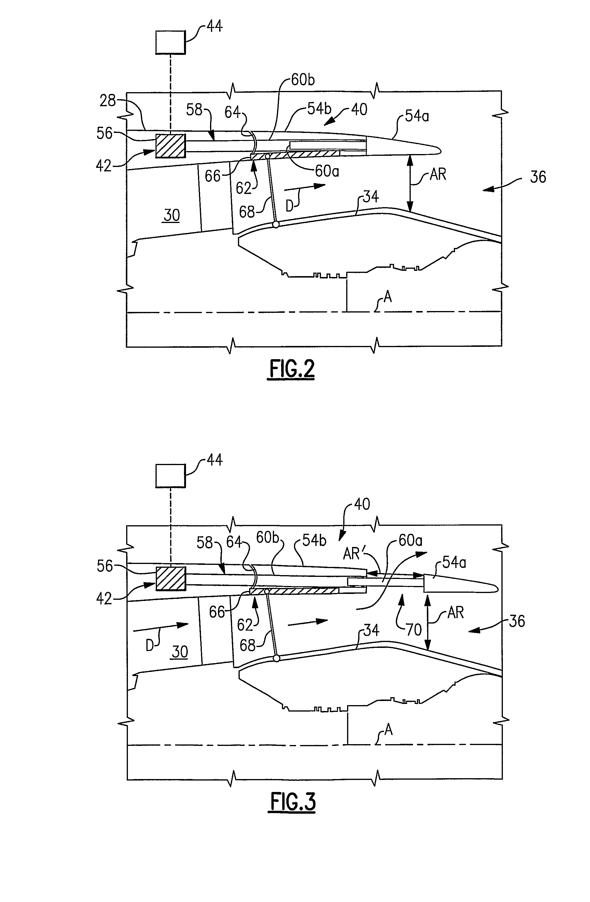 Tri-body variable area fan nozzle and thrust reverser