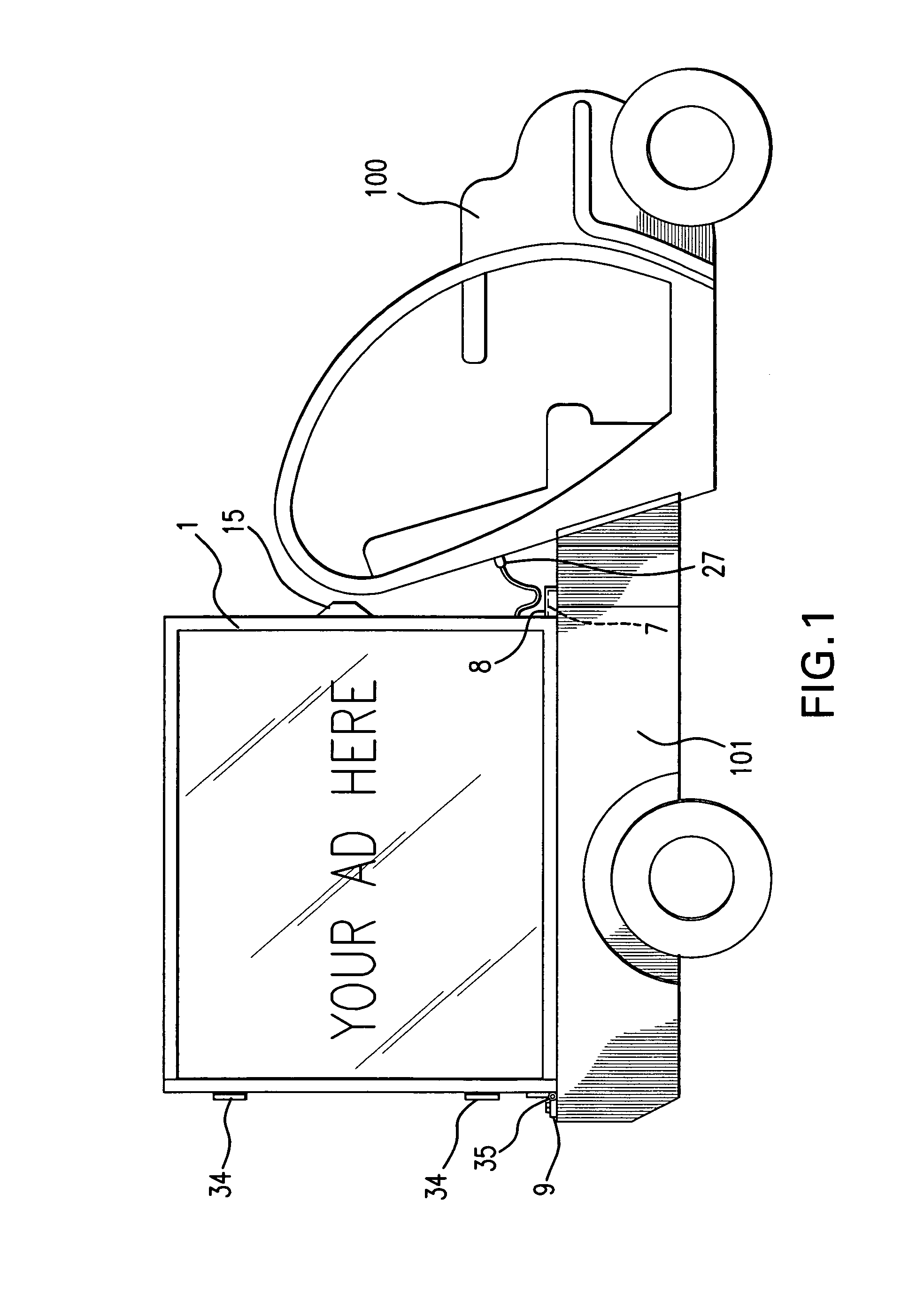 Low speed electric vehicle mobile advertising system