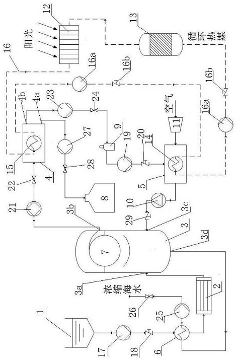 An atmospheric continuous seawater desalination system based on hydrate method and its application method