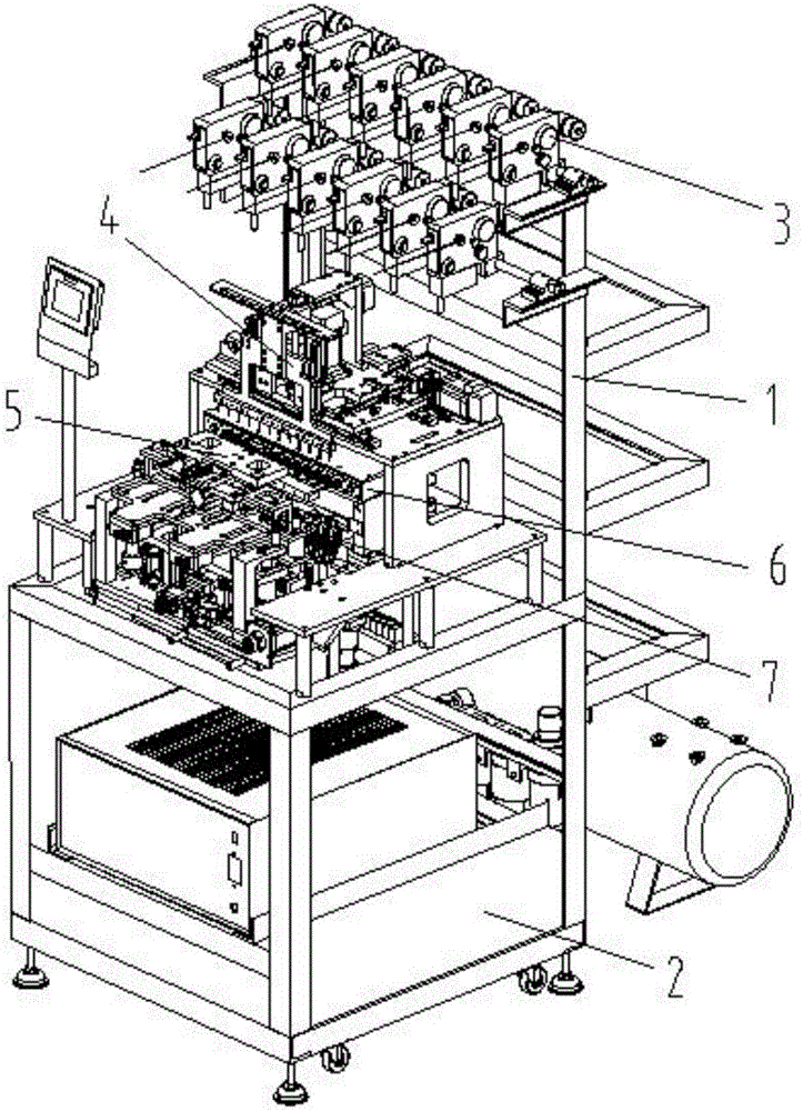 Automatic feed winding machine for inductance