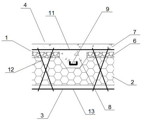 Ribbed net rack superimposed wall structure and construction method