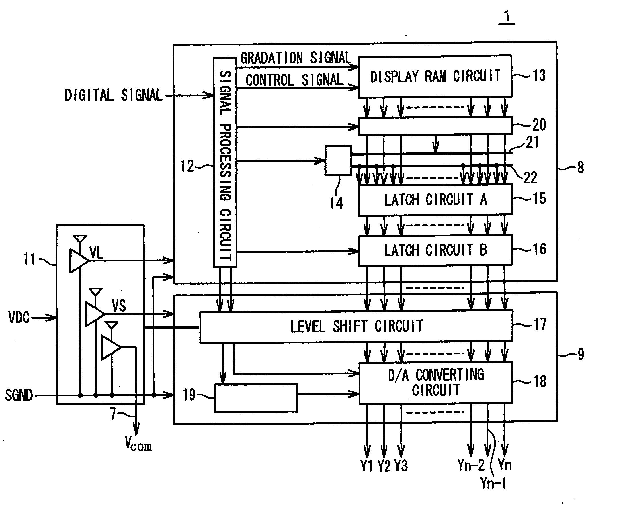 Drive circuit for display apparatus and driving method