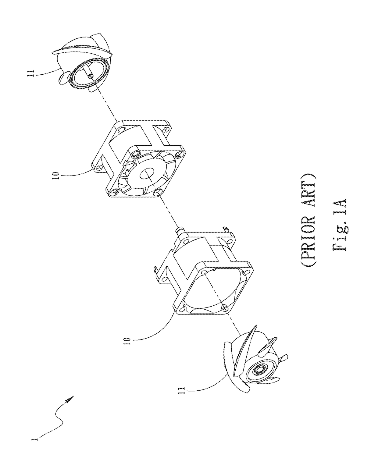 Series fan structure with multistage frame body