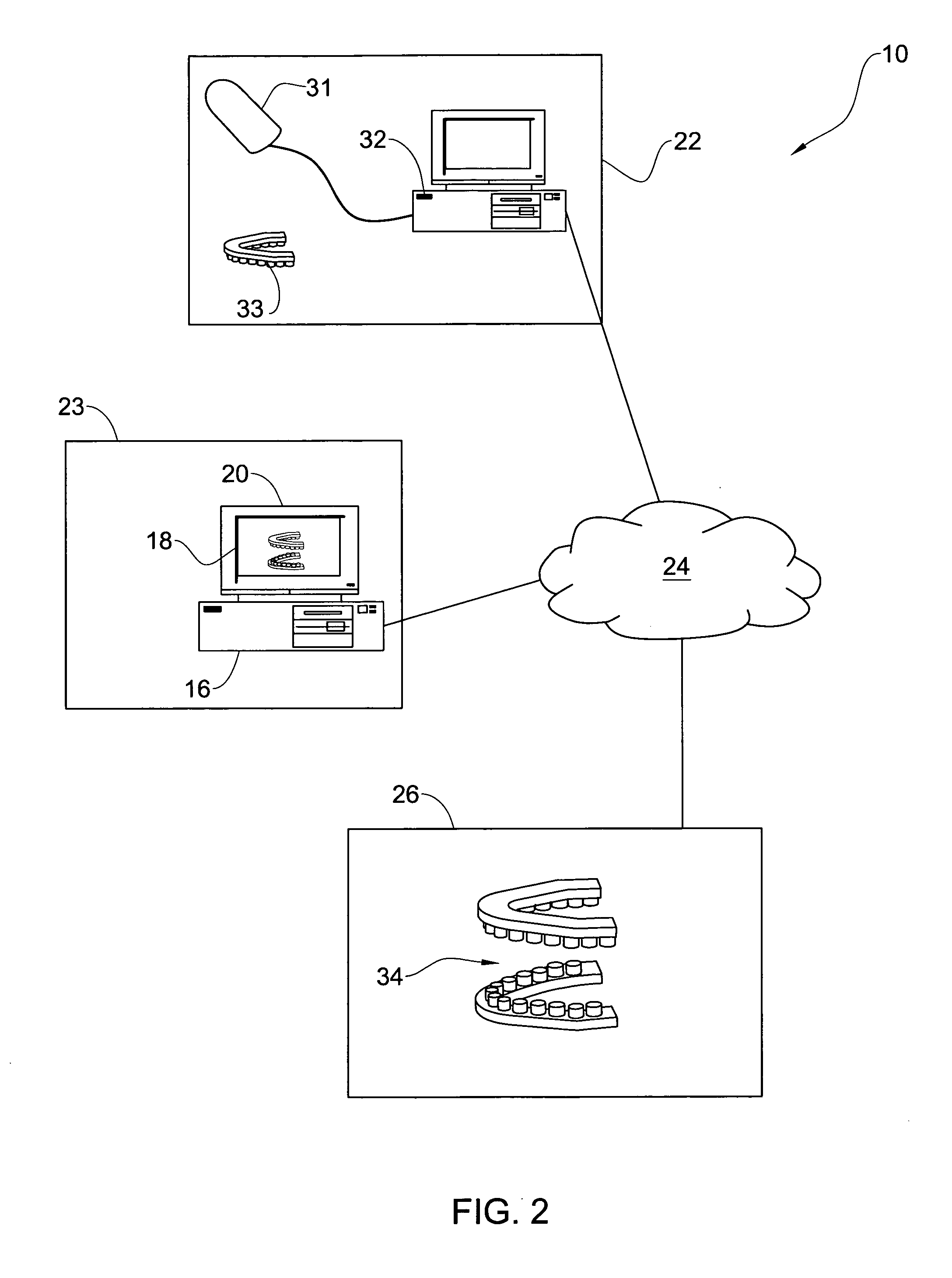 Method for manipulating a dental virtual model, method for creating physical entities based on a dental virtual model thus manipulated, and dental models thus created