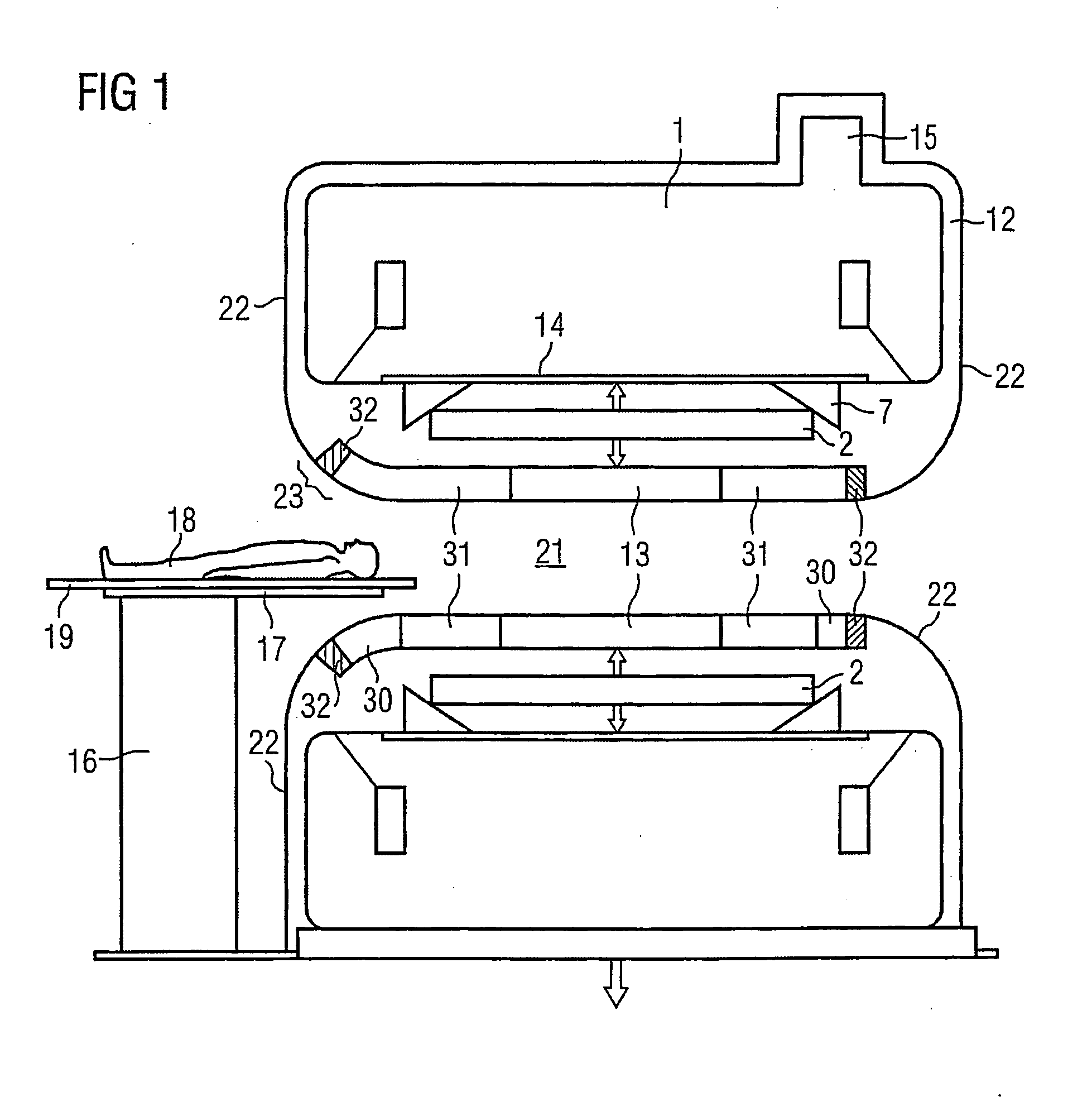 Encapsulation of a magnetic resonance tomography device for attenuation of low sound frequencies