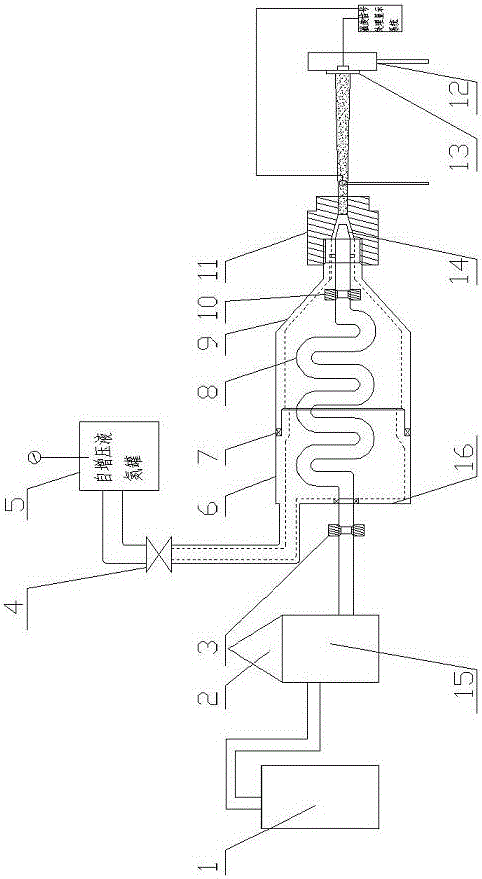 Low-temperature abrasive jet machining device