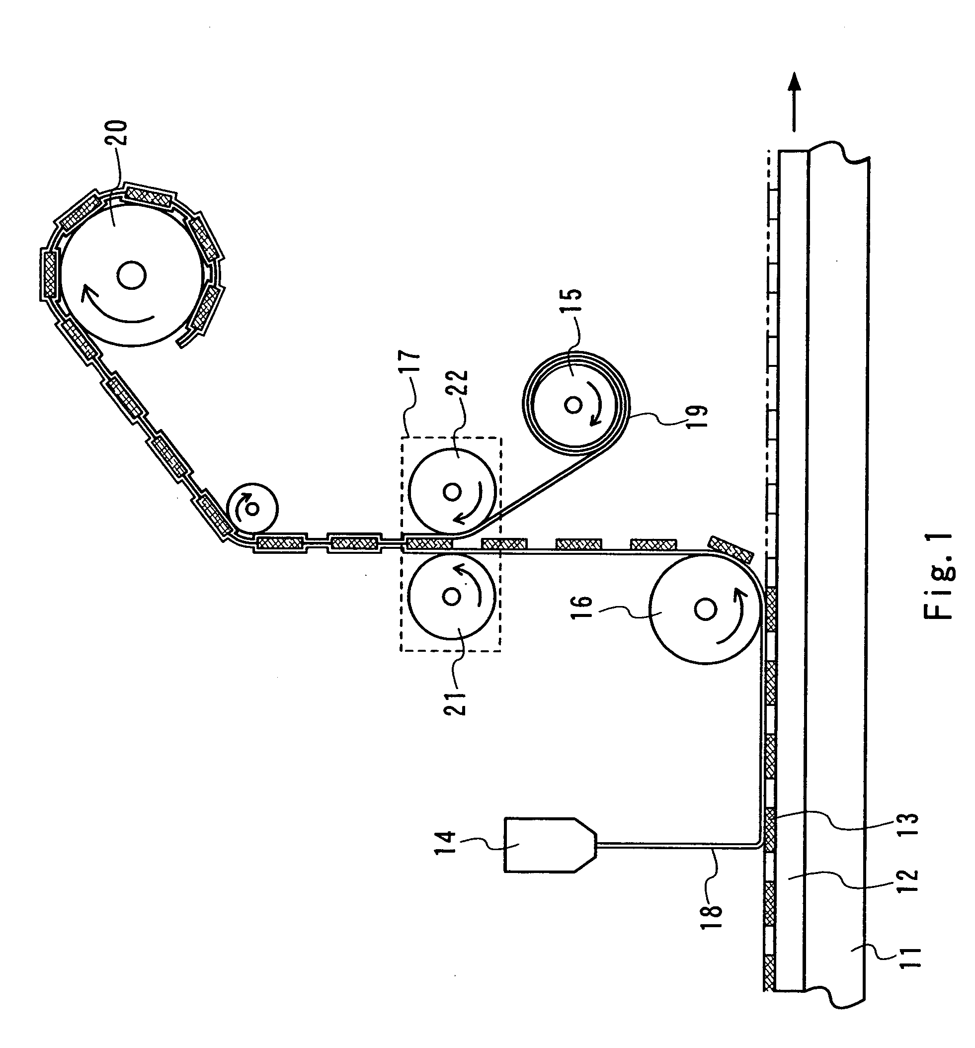 Laminating system, IC sheet, roll of IC sheet, and method for manufacturing IC chip