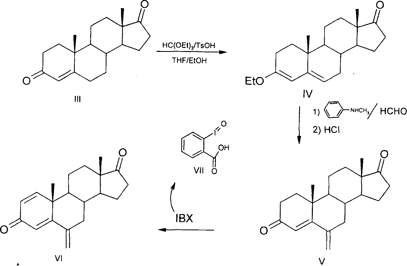 Process for preparing anti-cancer medicine Exemestane