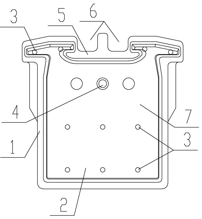 Composite copper anode mold with improved service life and production method thereof