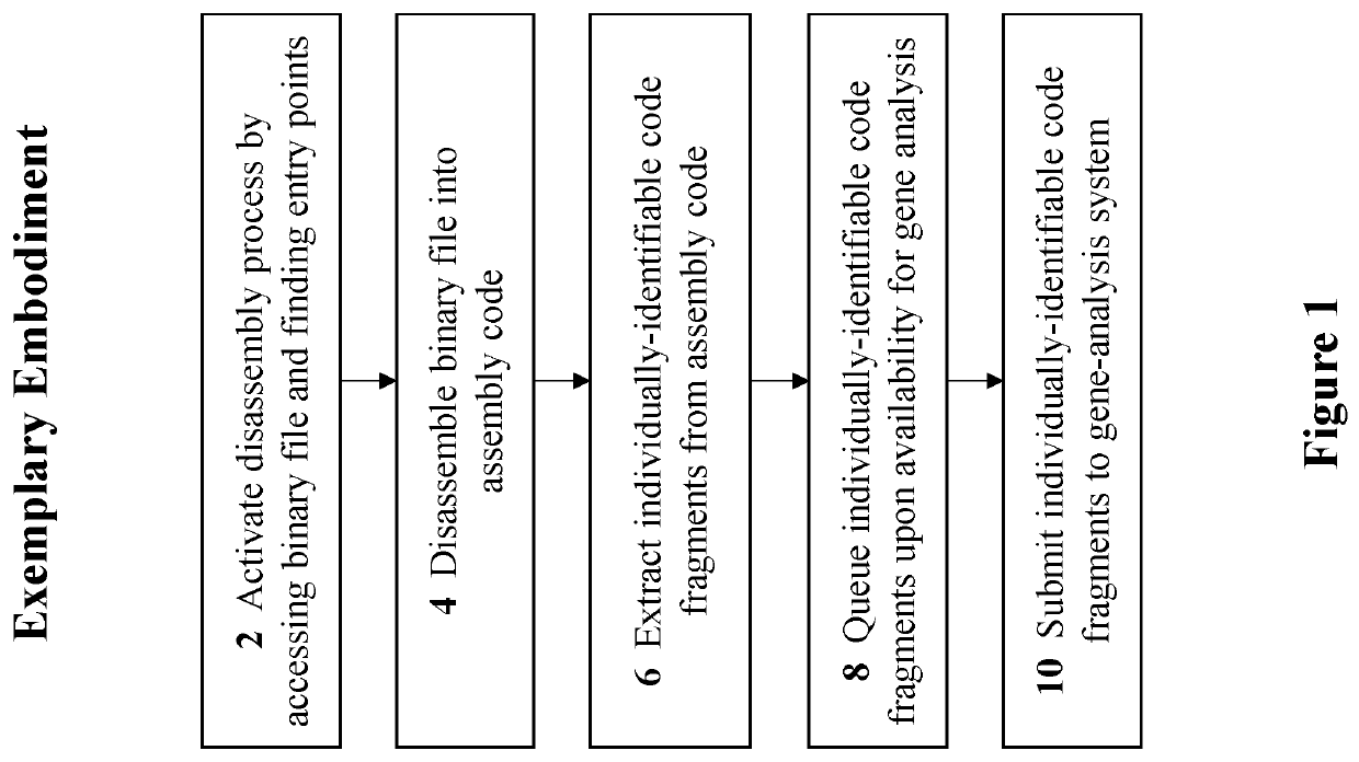 Methods and systems for an integrated disassembler with a function-queue manager and a disassembly interrupter for rapid, efficient, and scalable code gene extraction and analysis