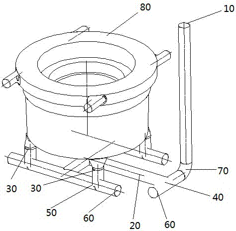 Bottom injection pouring system and its laying method