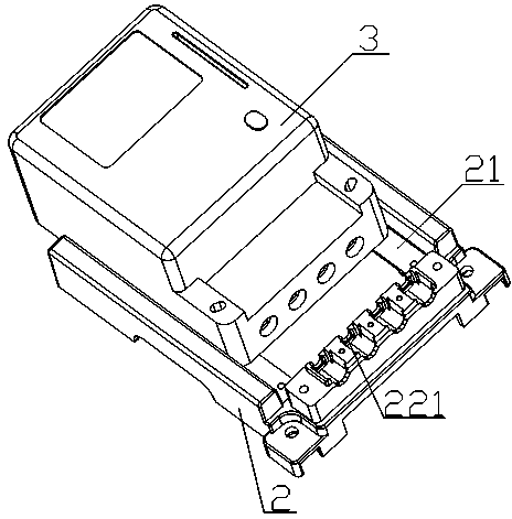 Internal spring type plug connector and electric energy meter