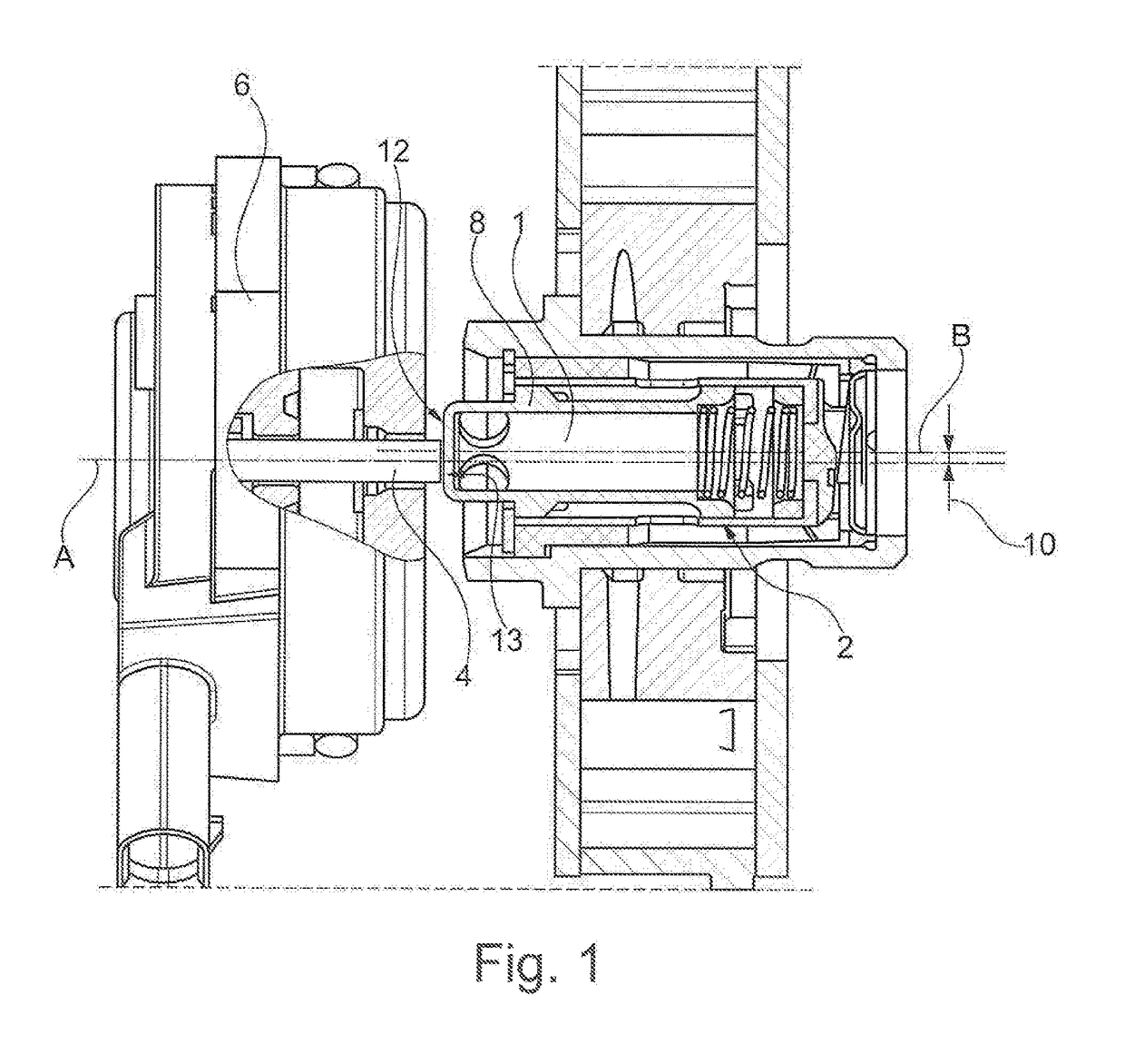 Arrangement of an electromagnet for controlling a central valve