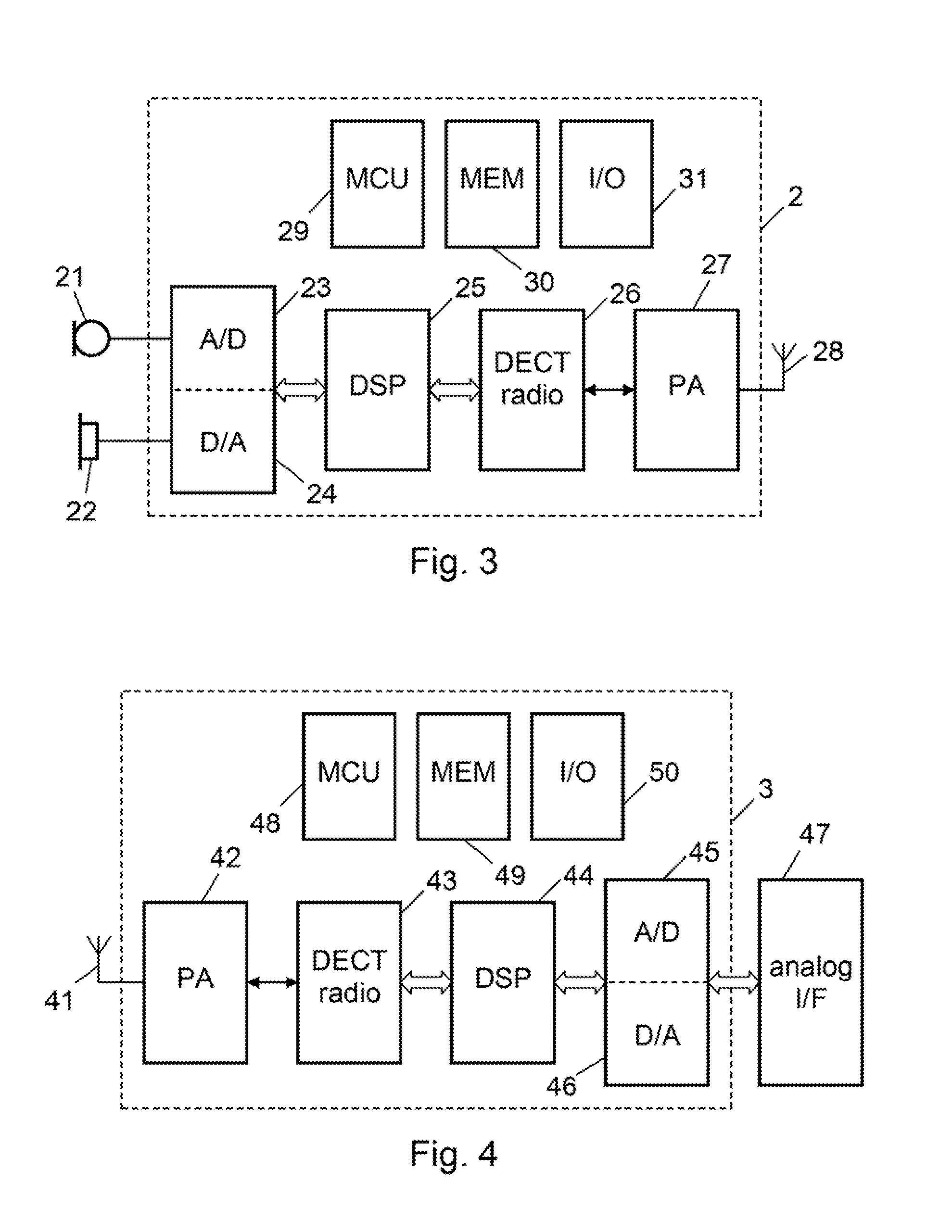 Wireless headset system with two different radio protocols