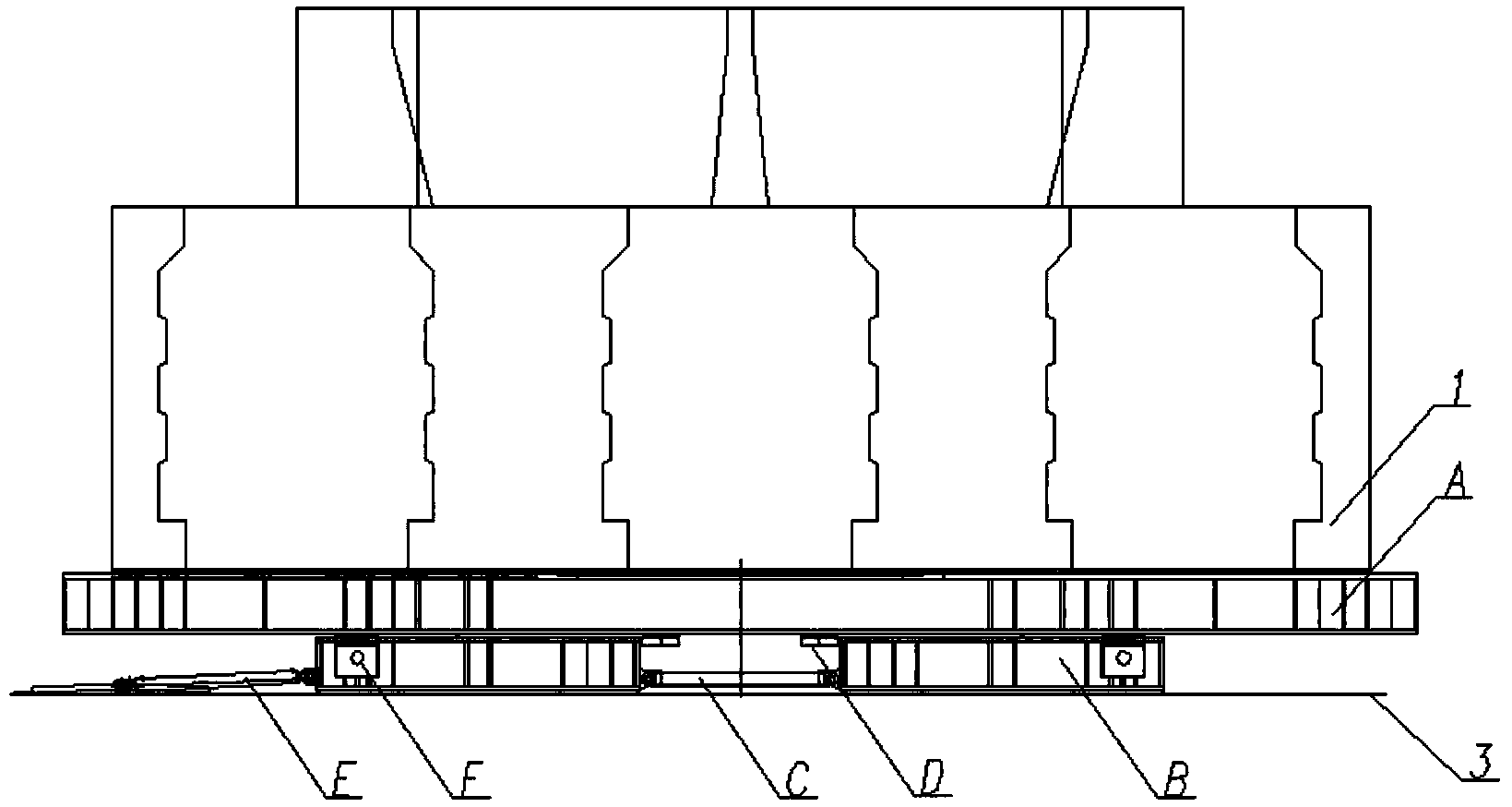 Large-tonnage movable trolley with convertible load distribution