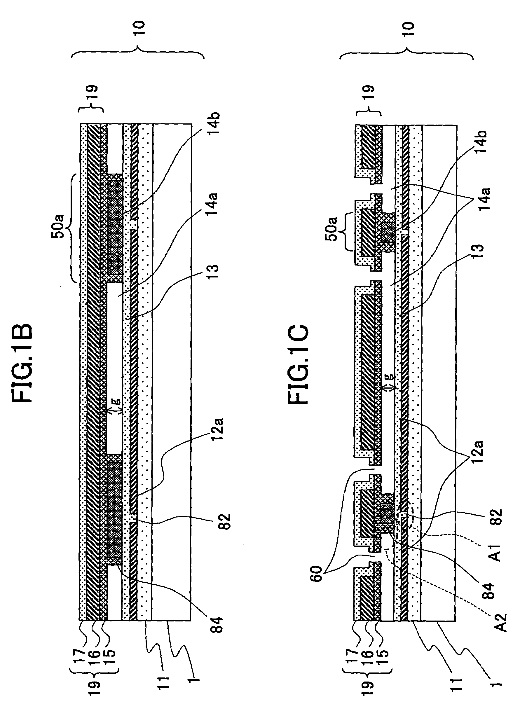 Electrostatic actuator formed by a semiconductor manufacturing process