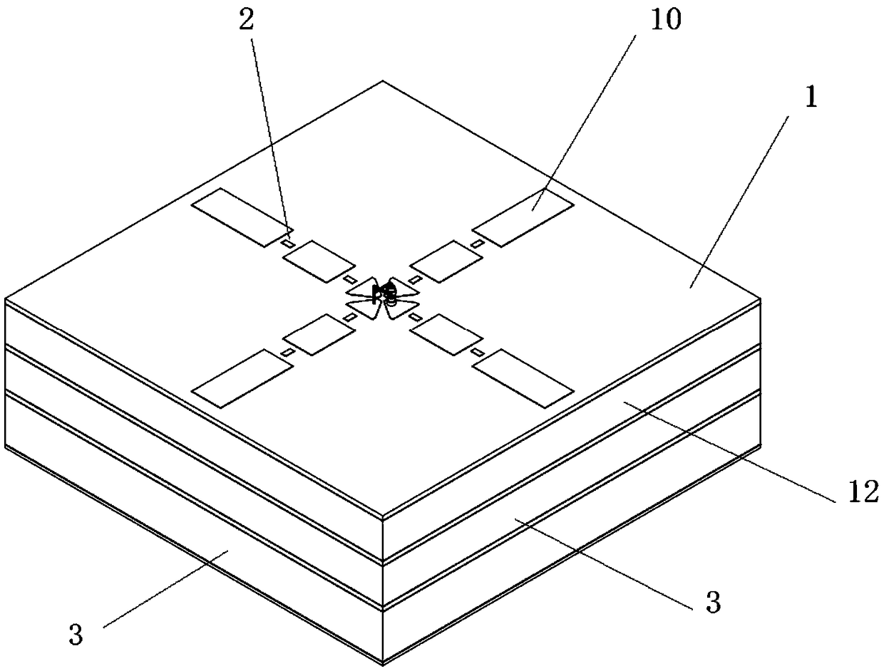 Missile-borne miniaturized multi-frequency-band reconfigurable conformal antenna