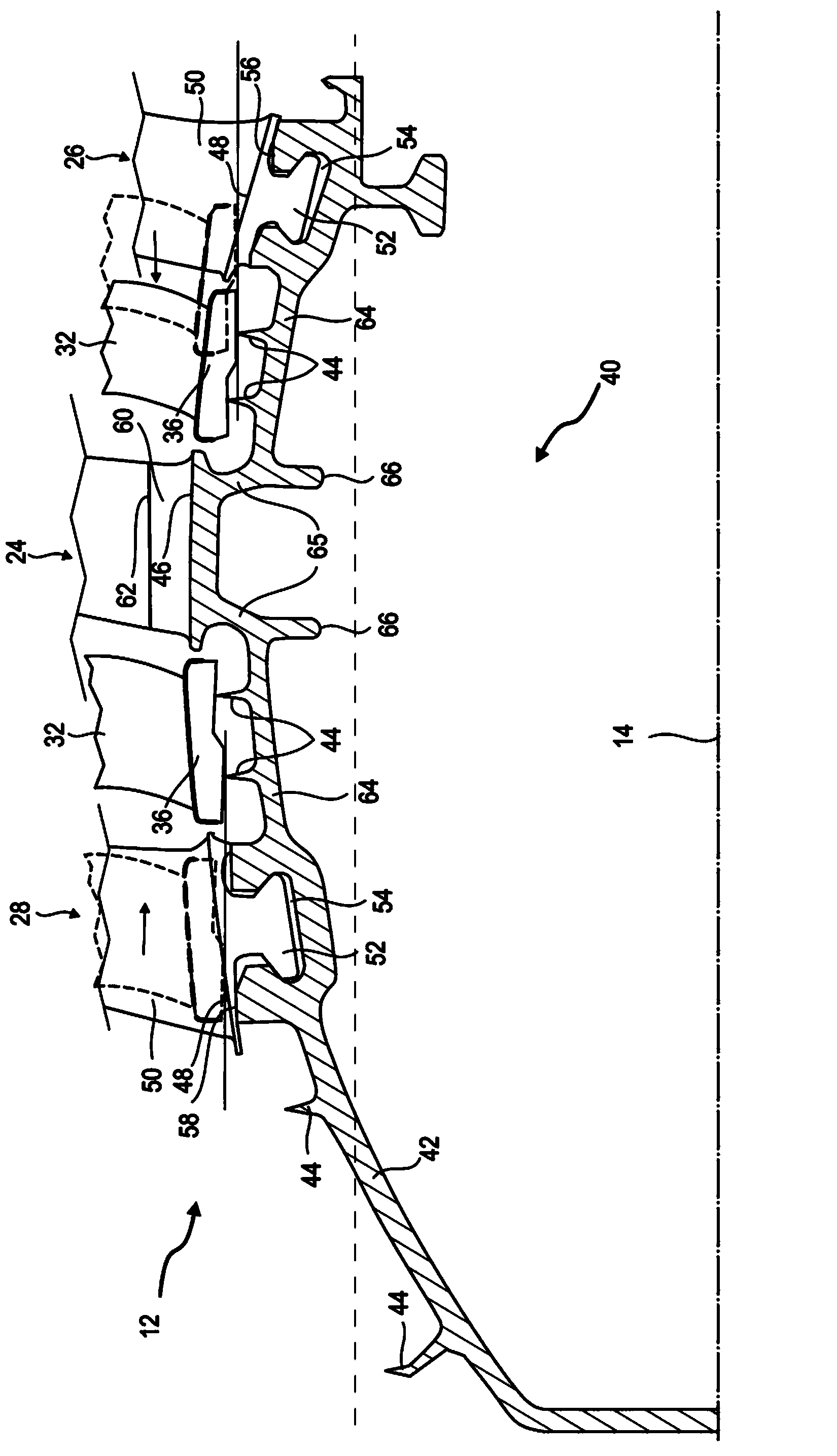 Axial turbomachine compressor drum with dual means of blade fixing