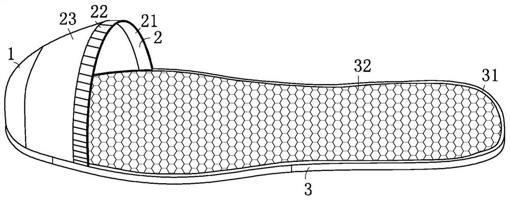 A kind of non-adhesive bamboo charcoal insole