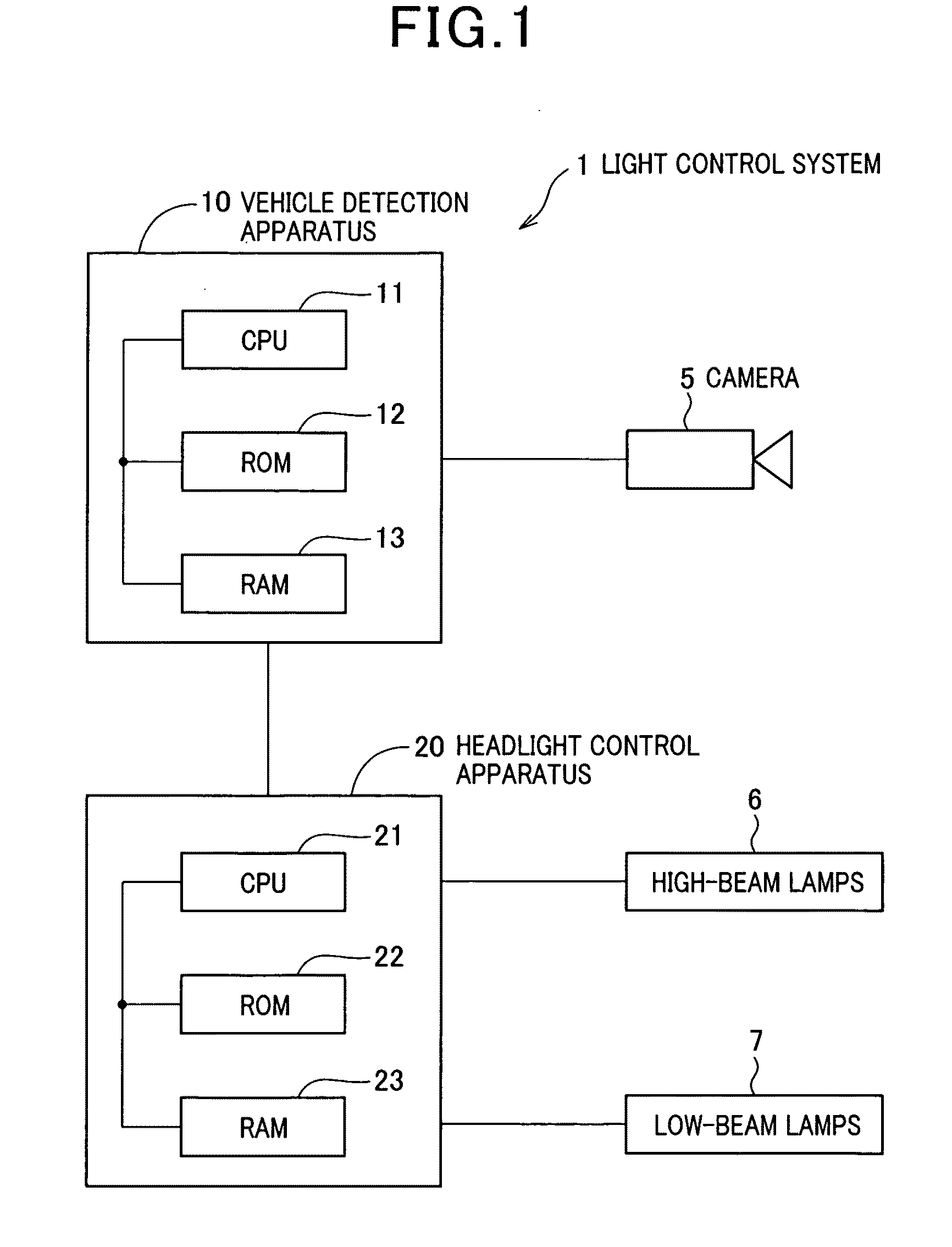 Vehicle detection apparatus, vehicle detection program and light control apparatus