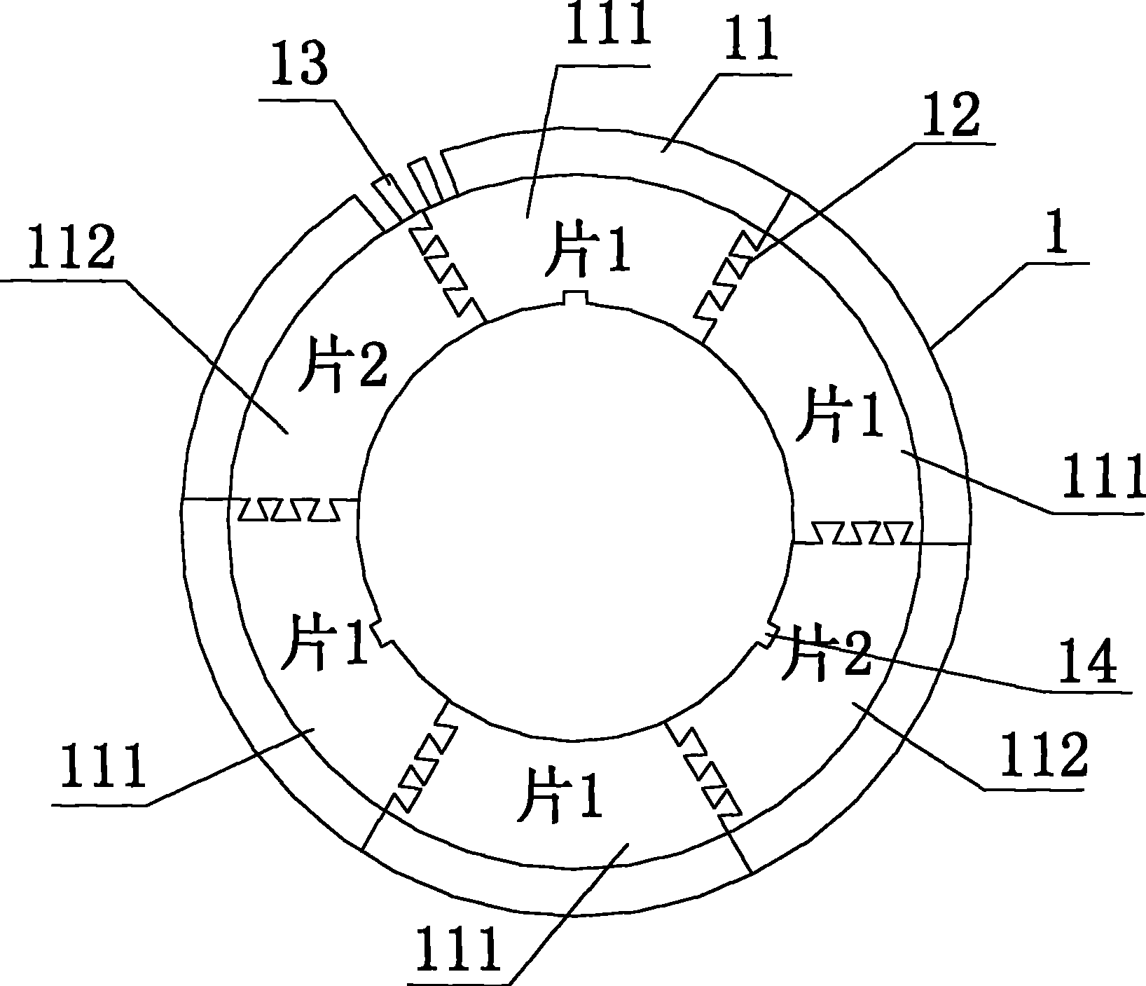 Chaining fanning strip for large-medium type motor and manufacturing method thereof