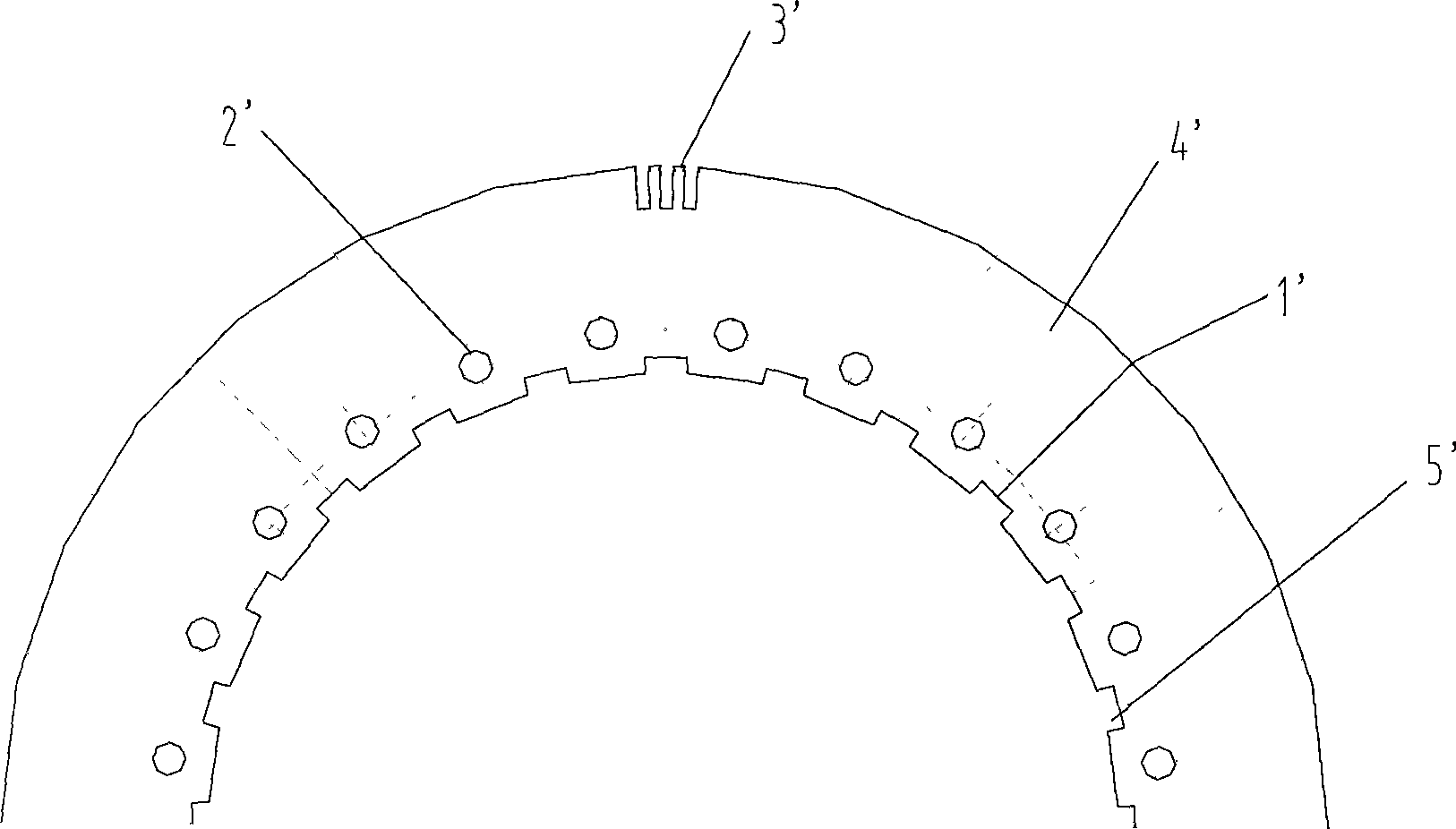 Chaining fanning strip for large-medium type motor and manufacturing method thereof