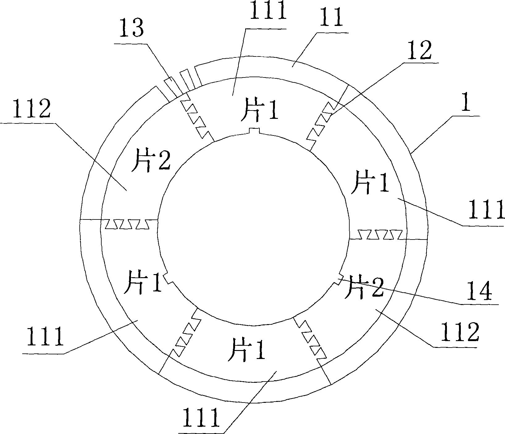 Chaining fanning strip for large-medium type motor and manufacturing method thereof