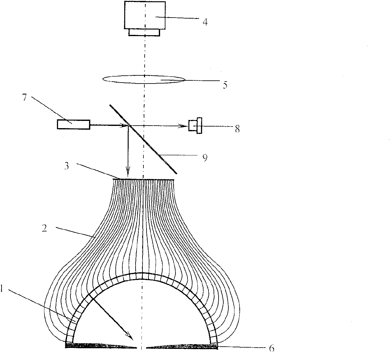 Device for measuring radiation and scattered light field three dimensional distribution