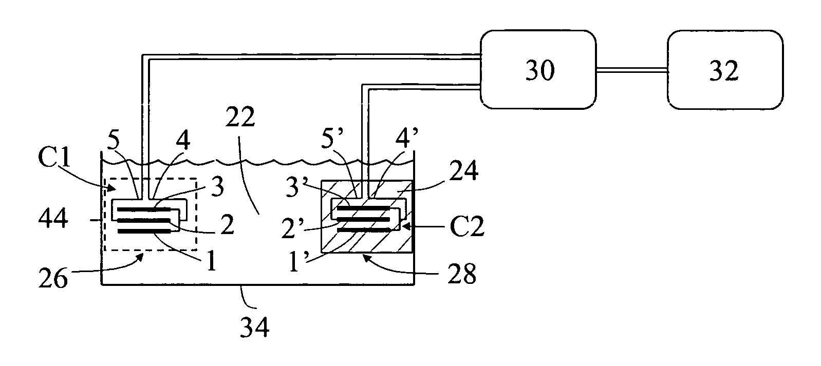 Sensor and method for detecting oil deterioration and oil level