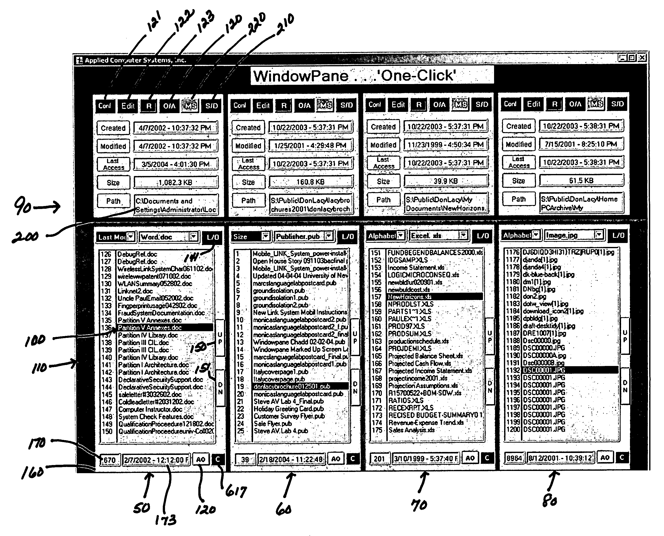 Method and system for displaying files to a user