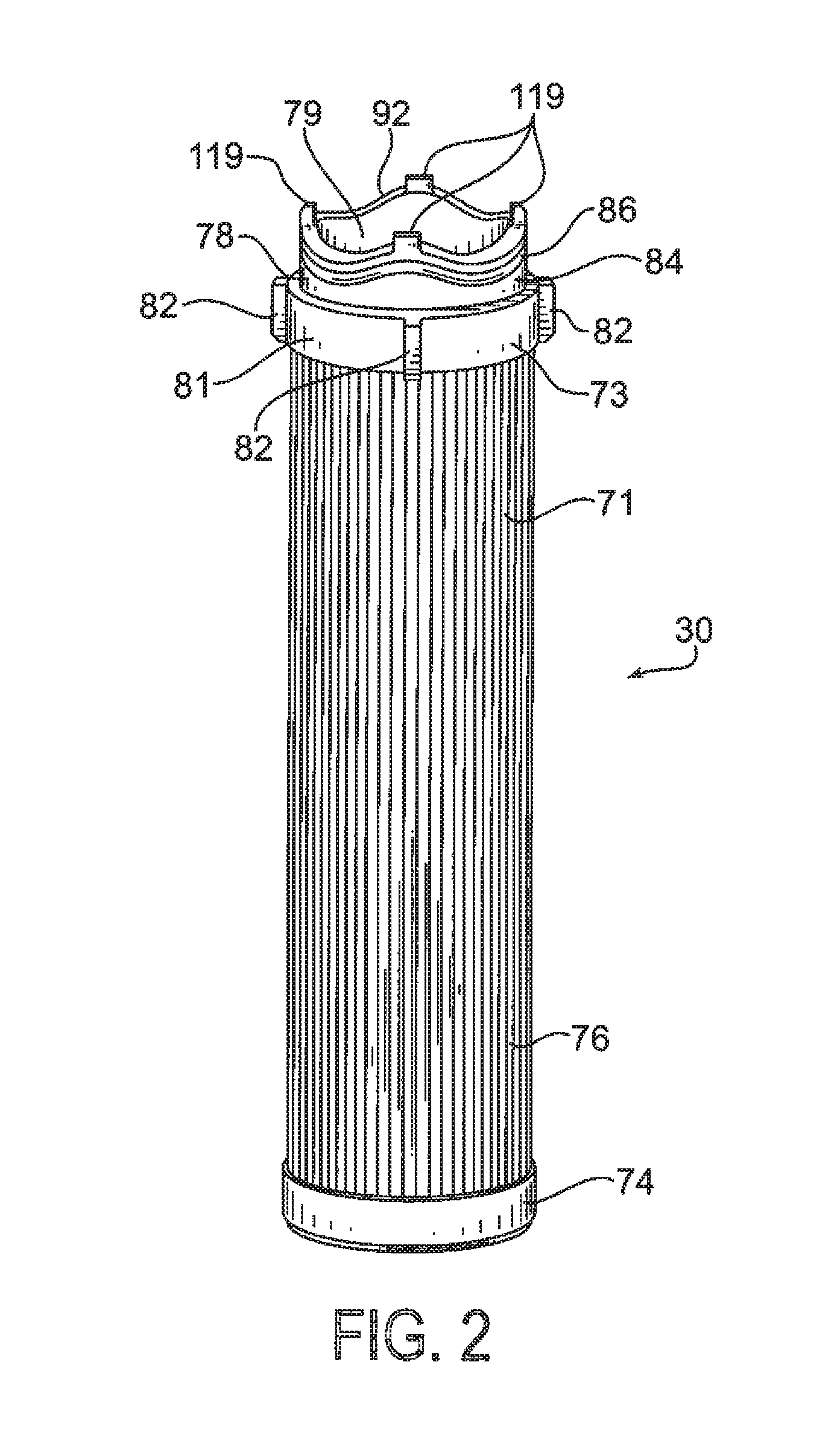 Filter element wave seal gland