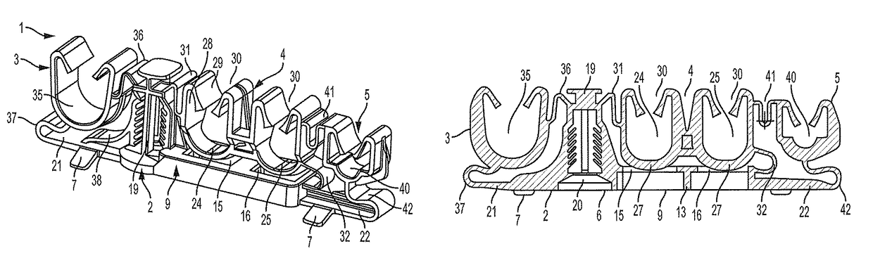 Plastic holder for anti-vibration fastening an elongated object