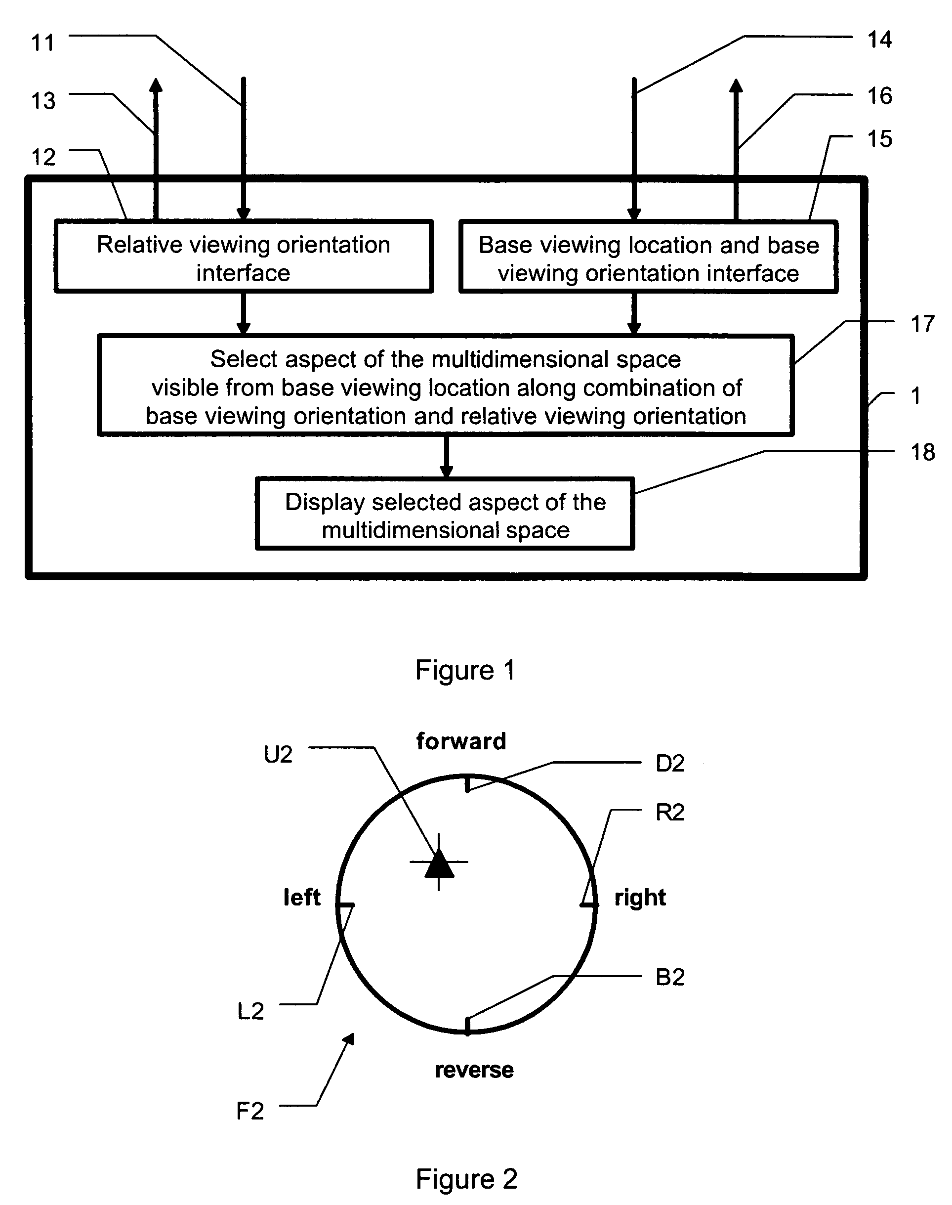 Navigation and viewing in a multidimensional space