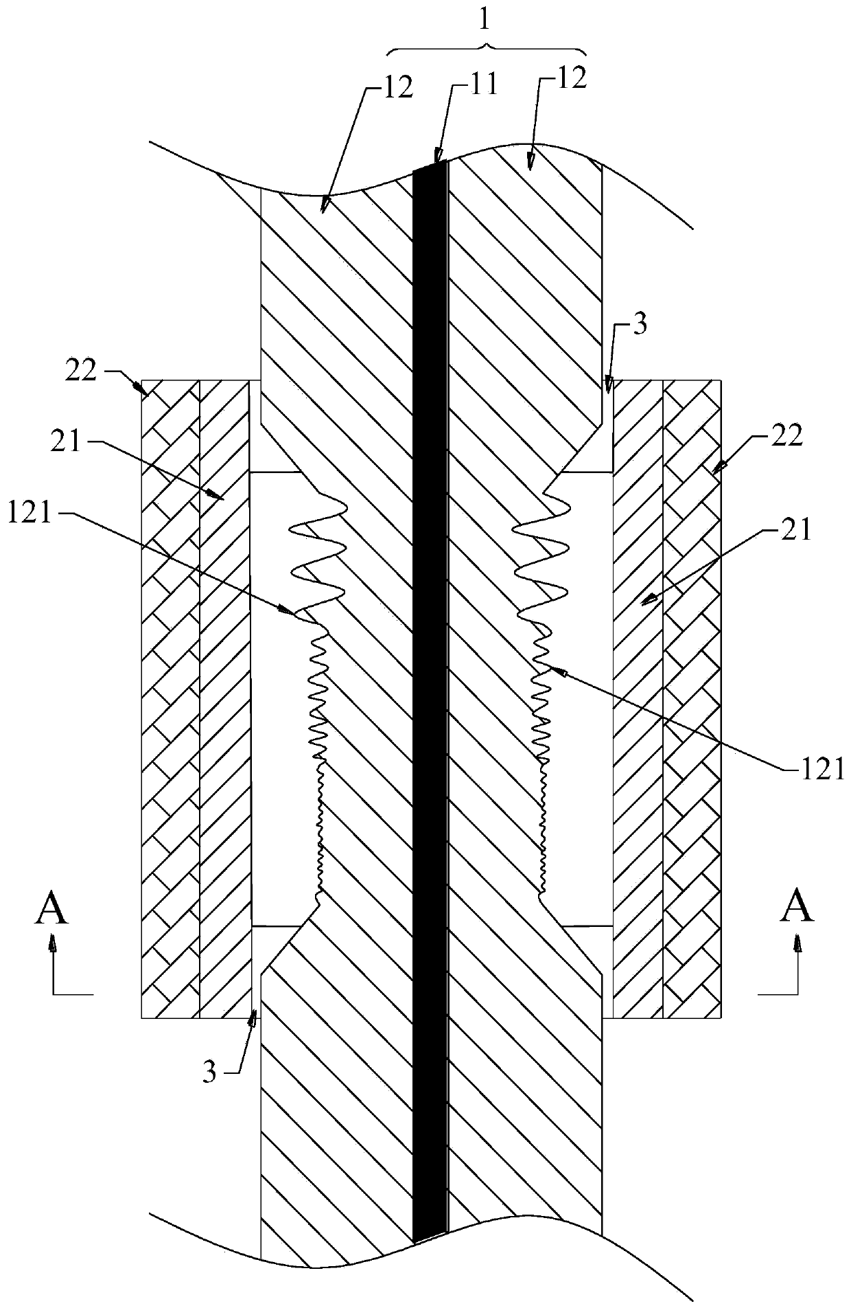 Simple optical fiber cladding light stripping structure